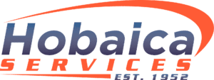 Hobaica Services logo with "SERVICES" in orange and "EST. 1952" in blue below an orange swoosh.