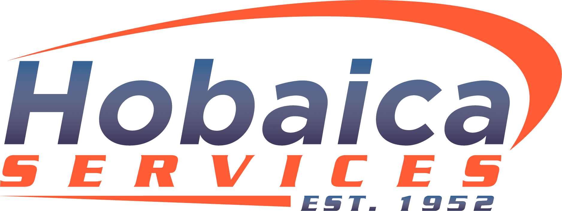 Hobaica Services logo with "SERVICES" in orange and "EST. 1952" in blue below an orange swoosh.